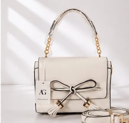 Ivory Bow-Tie Structured Handbag - Image 2