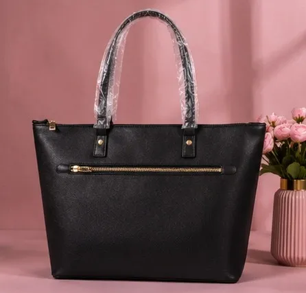 Classic Quadrant Panel Tote — Black - Image 1