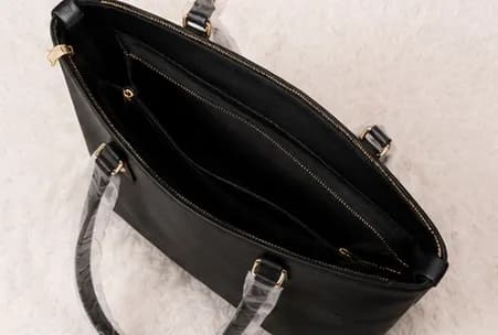 Classic Quadrant Panel Tote — Black - Image 8